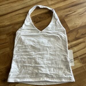 White Halter Neck Top